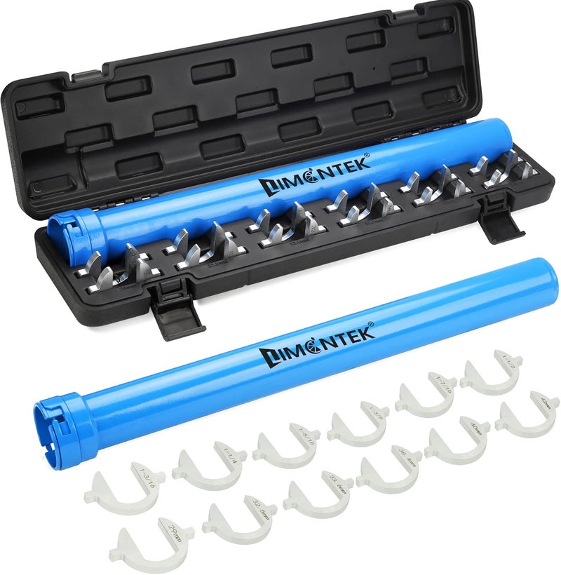 limontek Inner Tie Rod Removal Tool, Master Inner Tie Rod Tool Set with 12 Crowfoot Adapters & 1/2 Inch Drive Tube for Tie Rods Remove & Install (Blue) - Image 1